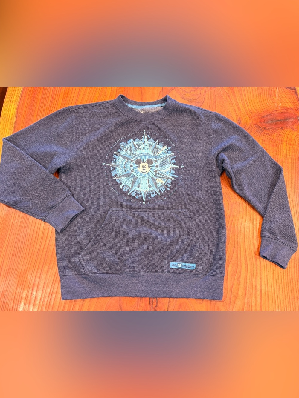 Disney Parks Mickey Mouse Compass Pullover Sweatshirt Size Small Unisex Blue